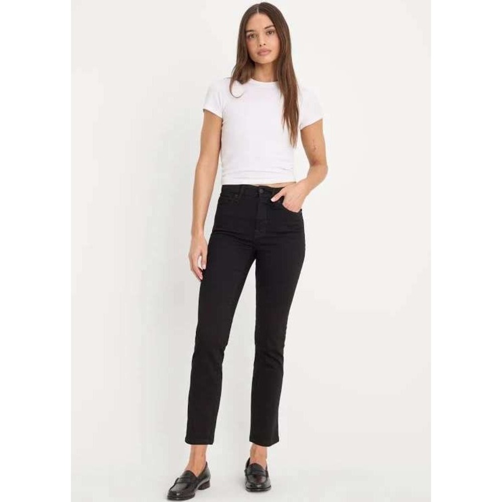 NWT Good American Good Straight Jeans Black Organic Cotton High Rise 14/32